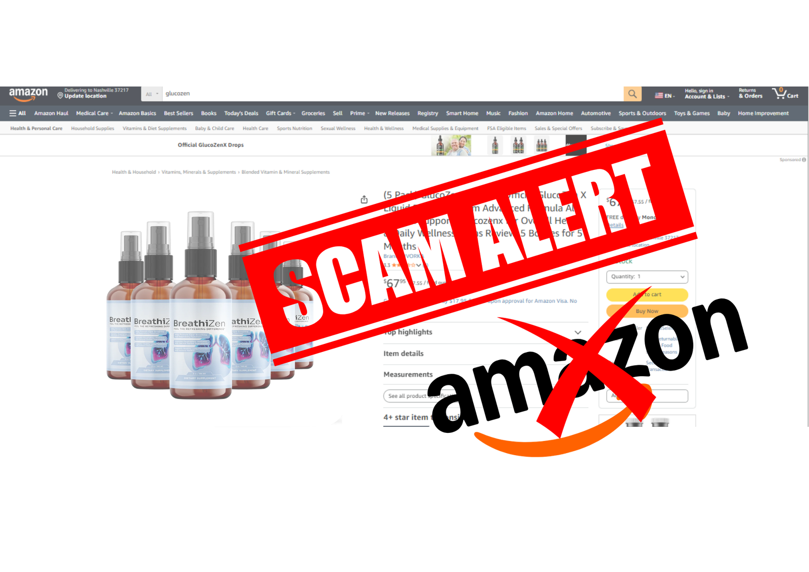 Example of unauthorized fake celebrity endorsement ad — not affiliated with Breathizen